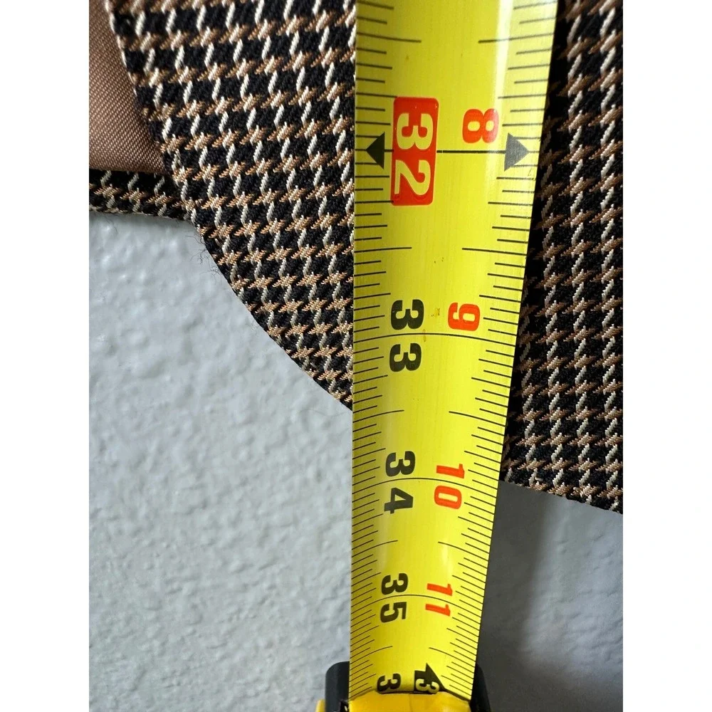 Lubiam Houndstooth Blazer Made in Italy Brown‎ Wool Blend Sport Coat XXL - Picture 5 of 10